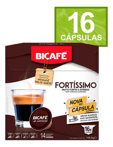 Cápsula De Café Bicafé Fortíssimo P/ Máquinas Dolce Gusto