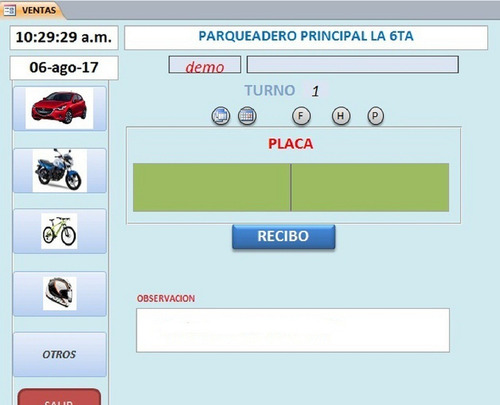 Parqueadero Programa / Software Sistema Codigo_barras Demo