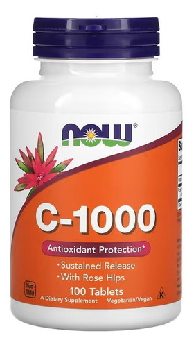 C-1000 Now Foods Vitamin C 100 Tabletas Vitamina C