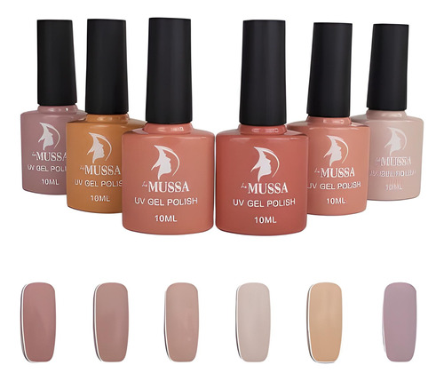 Gama De Gelish Semipermanente Mussa 6 Esmaltes Para Uñas Uv