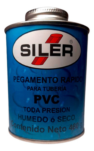 Bote Pegamento Para Pvc Humedo/seco Siler Azul 480g