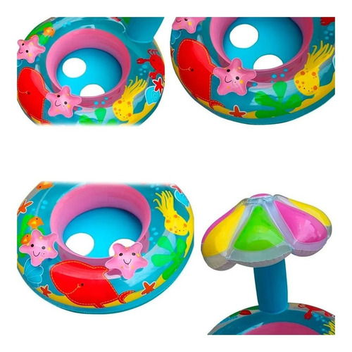 Imagen 2 de 2 de Flotador Inflable Techo Sombrilla Niños Para Bebé Piscina