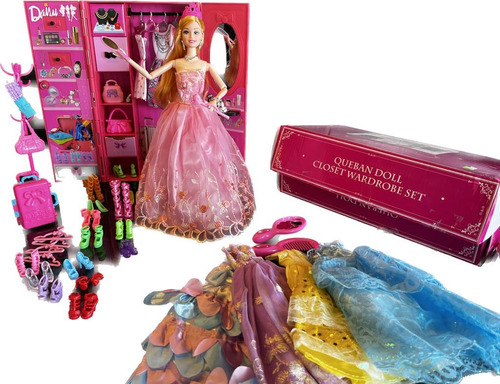 Muñeca Importada Queban Doll Closet Wardrove Set
