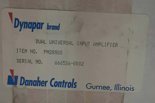 Dynapar Pm28s00 Item 014394 G5-6 Ccg
