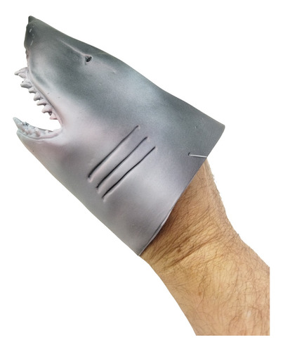 Fantoche Cabeça De Tubarão Shark 13cm Emborrachado 