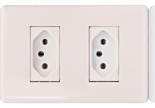 Kit C/2 - Conjunto Steck Linha Stella Com Placa 2 Tomadas...