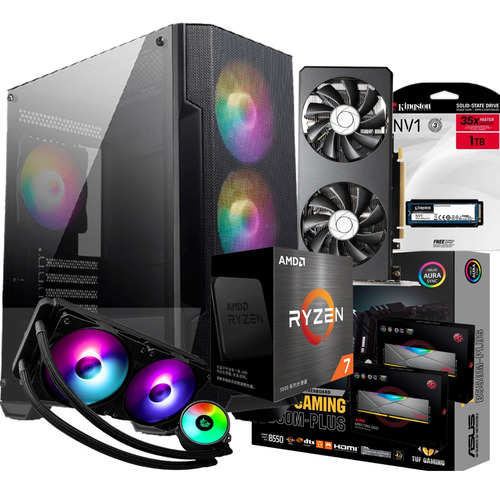 Cpu Gaming Power 7, Ryzen R7 5700g Rtx 3060 12gb 1tb Nvme