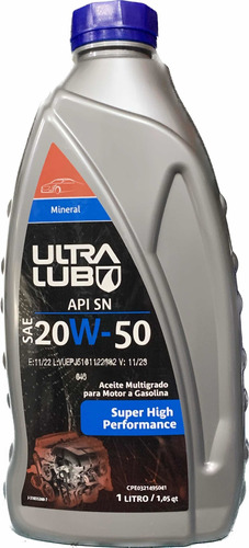 Aceite 20w50 Mineral Ultra Lub