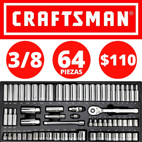 Craftsman Juego 3/8  De 64 Piezas  Delivery Gratis