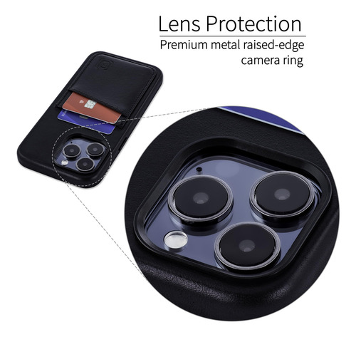 Tarjetero Dockem De Piel Auténtica Para iPhone 15 Pro Max, C