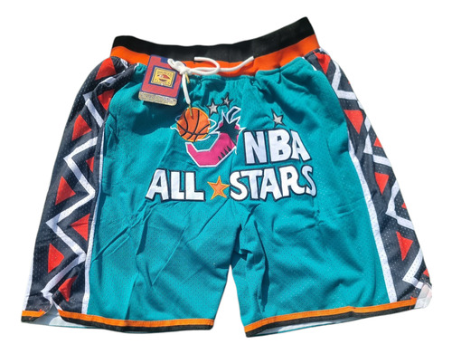 Short Nba Just Don All Stars Game 1996 Juego De Las Estrella Azul Petróleo L