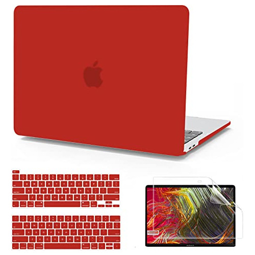 Funda +cubre Tecl Y Pant Para Macbook Pro 13 M1 M2.. Rojo