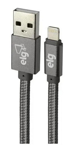 Imagem 1 de 3 de Cabo Lightning Flat Em Nylon Reforçado 1m Cinza L810by ELG