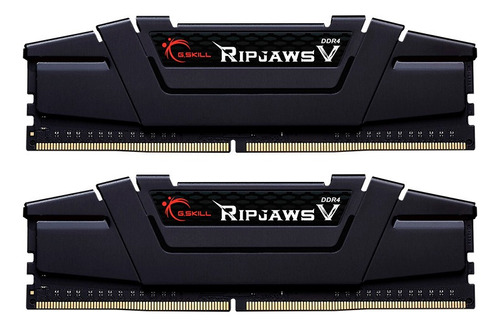 Memoria RAM Ripjaws V gamer color negro 16GB 2 G.Skill F4-3200C16D-16GVKB
