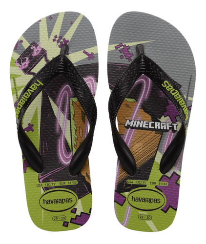 Havaianas Kids Minecraft Original Chinelo Sandália Infantil