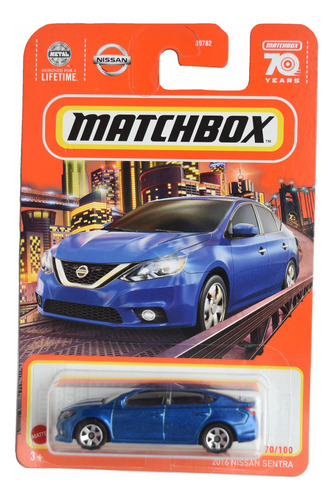 Matchbox Nissan Sentra 2016, Azul 70/100