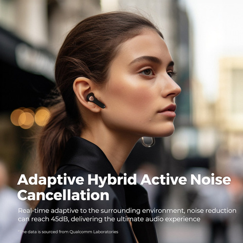Audífonos Inalámbricos Bluetooth Soundpeats Air4 Color Negro Color de la luz Negro