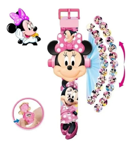 Reloj Minnie Mouse Proyector Infantil 24 Imagenes