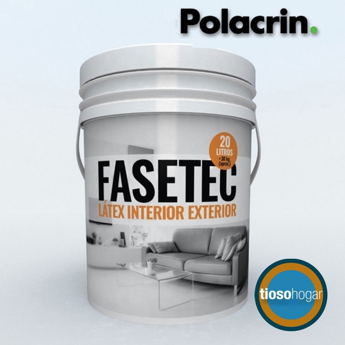 Imagen 7 de 10 de Pintura Polacrin 20lts Lavable Interior Exterior Pared Cubritivo Latex Color Blanco Fasetec Antihongos Acrilico Mate