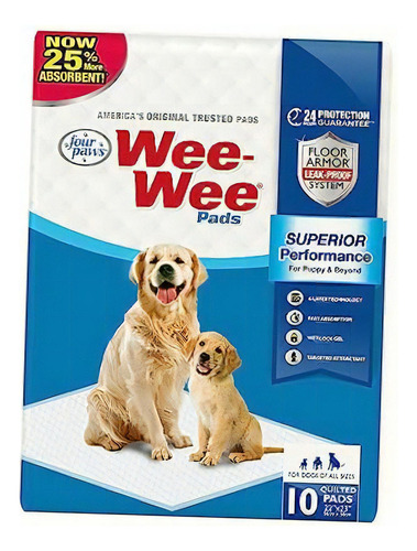 Four Paws Fp01610 Wee-wee Puppy Housebreaking Pads, 10 Pack