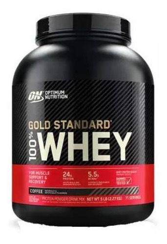 Suplemento en polvo Optimum Nutrition  Proteína Gold Standard 100% Whey proteína sabor café en pote de 2.27kg