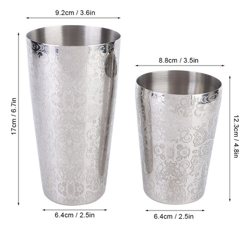 Cr Conjunto Coqueteleira Boston Shaker Aço Inoxidável 304