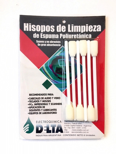 Hisopos De Poliuretano Delta X 6 Unidad