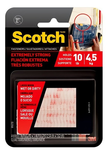 Sujetadores Fijación Extrema Scotch Transparentes 4.5kg