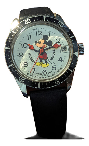 Reloj De Hombre Antiguo Mickey Mouse Suizo De Cuerda (Reacondicionado)