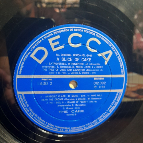 Imagem 4 de 6 de Vinil Lp A Slice Of Cake 1968 Bom Estado The Cake