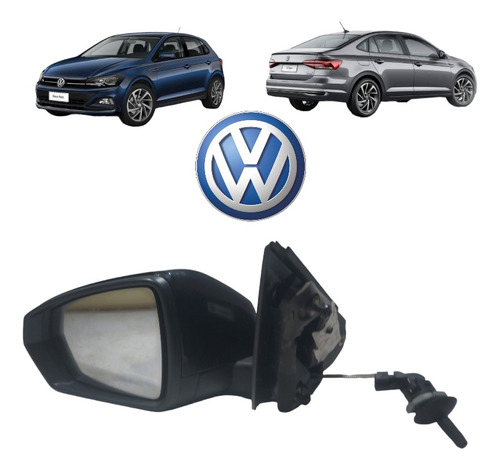 Retrovisor Manual Vw Polo Virtus 2018 2019 A 2022 Esquerdo 