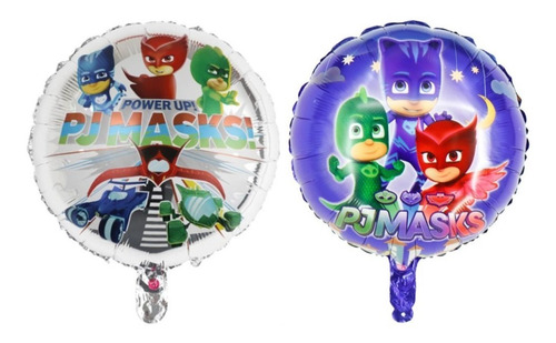 Pack 6 Globos Metalizados Pj Mask Heroes En Pijama