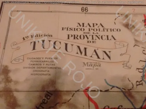 Muy Antiguo Mapa Provincia Tucumán Año 1958 Lámina Póster !! (Usado)