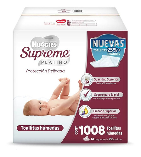 Huggies Supreme Platino Toallitas Húmedas Para Bebe 1008 Pzs