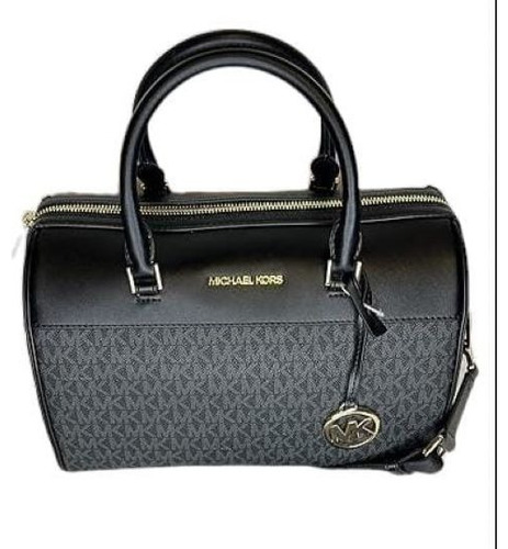   Cartera / Bolso Satchel Large Negro Con Print Cod. 3292