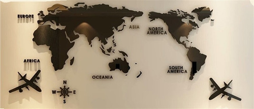 Par De Pegatinas Acrílicas Con Diseño De Mapa Del Mundo En