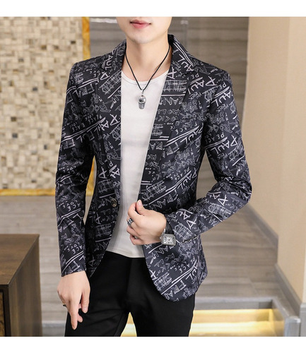 Chamarra Blazer Trajes Moda Coreana De Hombres Slim Fit