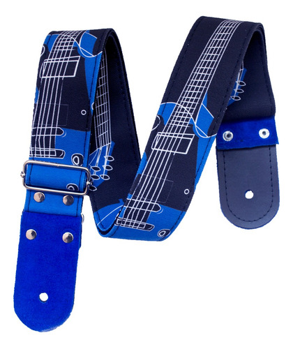 Tahalí Strap Guitarra Azul Kidam Para Guitarra O Bajo Color Azul marino
