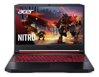 Laptop gamer Acer Nitro 5 AN515-54 obsidian black 15.6", Intel Core i5 9300H 8GB de RAM 256GB SSD, NVIDIA GeForce GTX 1650 1920x1080px Windows 10 Home