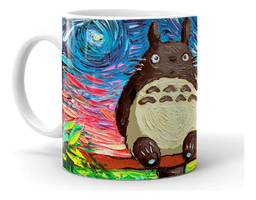 Caneca Meu Amigo Totoro Van Gogh Paródia Noite Estrelada Mei