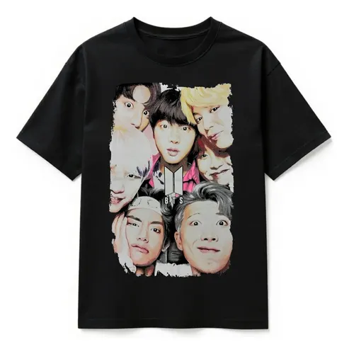 BTS 集合 Tシャツ Camiseta Bts Integrantes Ii Preta Unissex Adulto 100% Algodã
