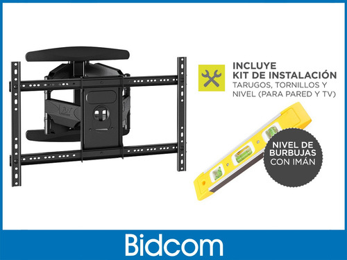 Soporte Tv Led Lcd Articulado Movil 70 Pulgadas 45 Kg Gadnic Color Negro