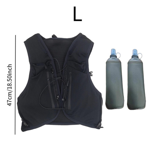 Hydration Vest 2pcs 500ml Water Bottles Runner Rucksack L