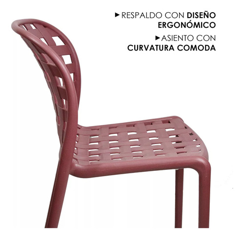 Set 4 Sillas Moderna Minimalista Isa Comedor Jardin Estructura De La Silla Vino Asiento Vino