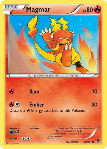 Cartas Pokemon Magmar 10/111 Reverse Xy Furious Fists Ffi