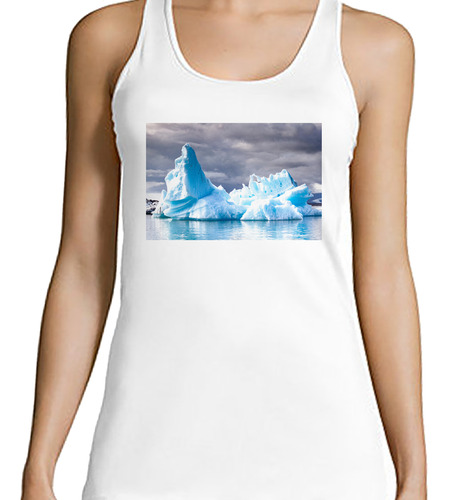 Musculosa Mujer Iceberg Bote Mar Helado Hielo Blanco N3