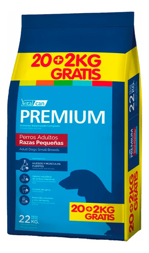 Alimento Vitalcan Perro Adulto Premium 22k Raza Pequeña Sabor Carne Mix
