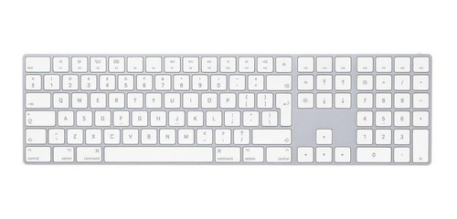 Imagen 1 de 1 de Teclado bluetooth Apple A1843 QWERTY inglés internacional color plata y blanco