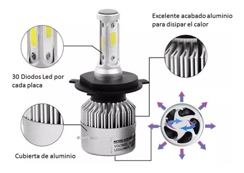 Biled H4 9008 9007 9004 H13 6000k 8000 Lumens Alta Baja Par