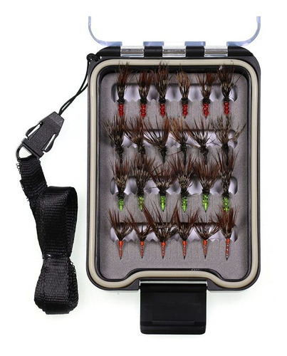 24pcs Panfish Tenkara Fly Fishing Señuelo Kit Mosca Bass